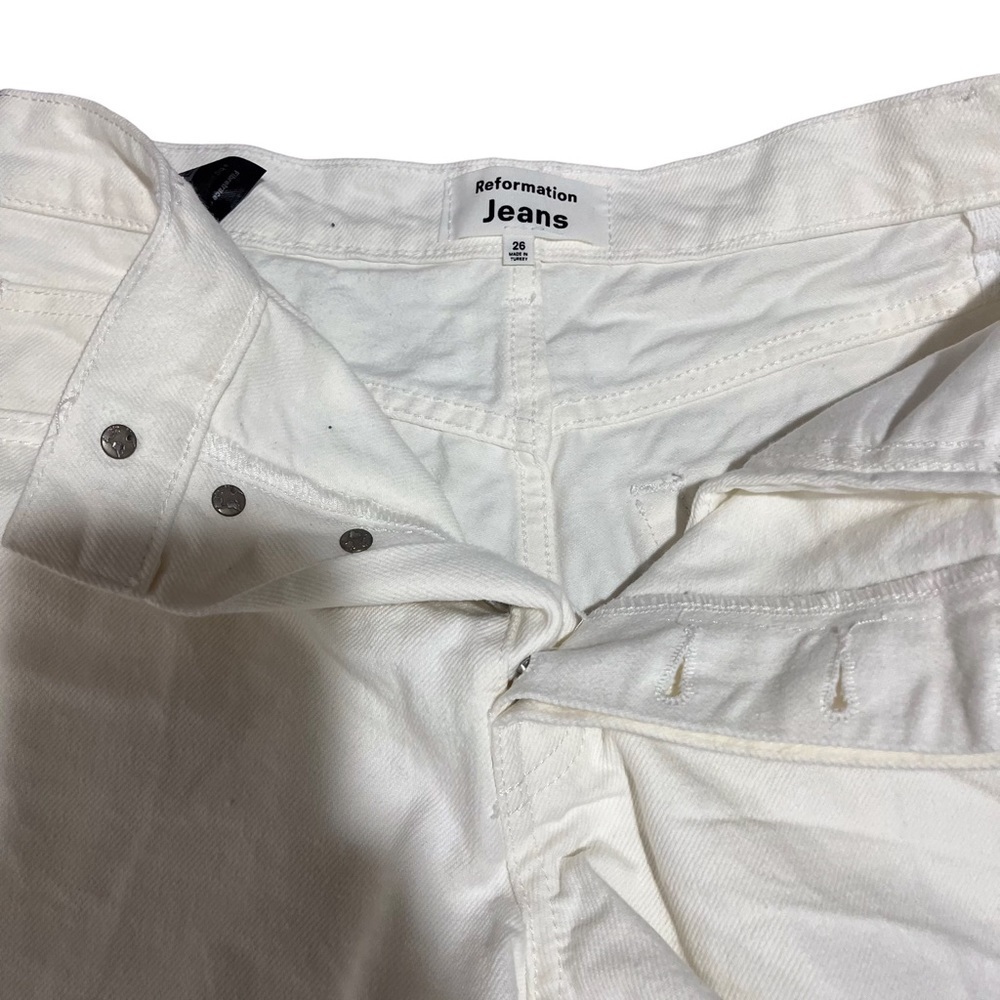 Reformation Charlie High Rise Jean Short Vintage White Size 26 Button Fly - Picture 4 of 8